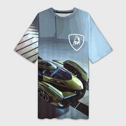 Футболка женская длинная Lamborghini - motorsport extreme, цвет: 3D-принт