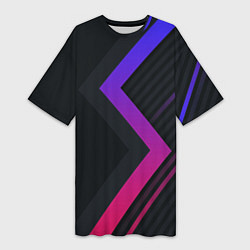 Женская длинная футболка Color black line