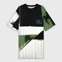 Женская длинная футболка Lexus логотип