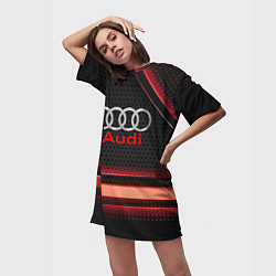 Футболка женская длинная Audi sport auto, цвет: 3D-принт — фото 2