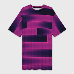 Футболка женская длинная Color pink square, цвет: 3D-принт