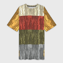 Футболка женская длинная Цветной узор абстрактная графика, цвет: 3D-принт
