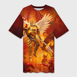 Футболка женская длинная Кот примарх, цвет: 3D-принт