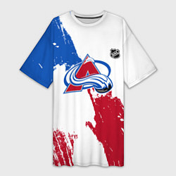 Женская длинная футболка Колорадо Эвеланш - брызги красок