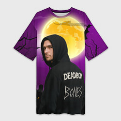 Футболка женская длинная Deadboy Bones, цвет: 3D-принт