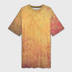 Футболка женская длинная Абстракция - yellow and red old wall, цвет: 3D-принт