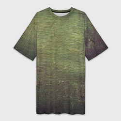 Женская длинная футболка Абстракция - old board painted with green paint