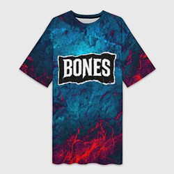 Футболка женская длинная Логотип Bones, цвет: 3D-принт
