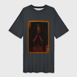 Футболка женская длинная Королева воров: дама червей, цвет: 3D-принт