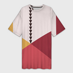 Футболка женская длинная Колор-блок фруктовый чиа пудинг, цвет: 3D-принт