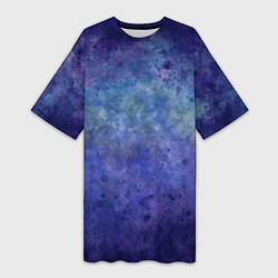 Женская длинная футболка Абстракция - blue tunnel