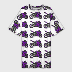 Женская длинная футболка Motorcycle purple