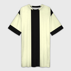 Женская длинная футболка Color black beige line