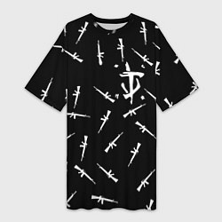 Футболка женская длинная Doom army, цвет: 3D-принт