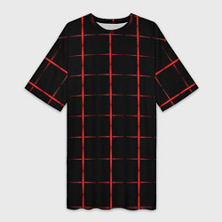 Женская длинная футболка Color black red crosses