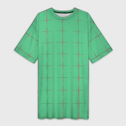 Футболка женская длинная Color green stripes, цвет: 3D-принт