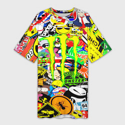 Женская длинная футболка Monster energy бренды