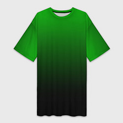 Футболка женская длинная Green gradient, цвет: 3D-принт