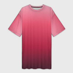 Женская длинная футболка Градиент гранатовый