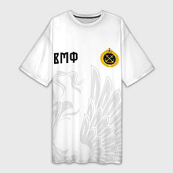 Футболка женская длинная ВМФ России с эмблемой войск, цвет: 3D-принт