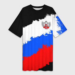 Женская длинная футболка Федерация бокса России - триколор