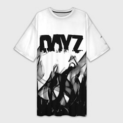 Футболка женская длинная Dayz текстура огонь, цвет: 3D-принт