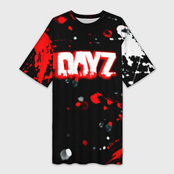 Футболка женская длинная Dayz брызги красок текстура, цвет: 3D-принт