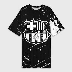 Женская длинная футболка Barcelona краски белые