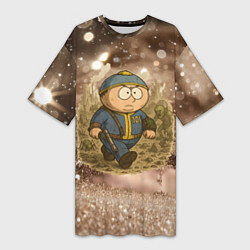 Женская длинная футболка Эрик картман в фалауте