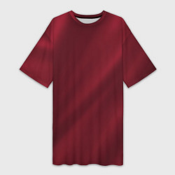 Женская длинная футболка Винный красный волнистый эффект однотонный