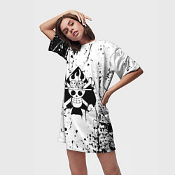 Футболка женская длинная Символ Эйса с подтеками, цвет: 3D-принт — фото 2