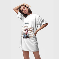 Футболка женская длинная Чимин - BTS, цвет: 3D-принт — фото 2