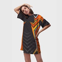 Футболка женская длинная Мото белка, цвет: 3D-принт — фото 2