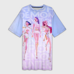 Футболка женская длинная Huntrix KPop Demon Hunters, цвет: 3D-принт