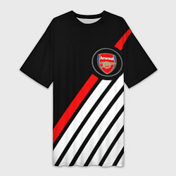 Женская длинная футболка Арсенал геометрия полосы