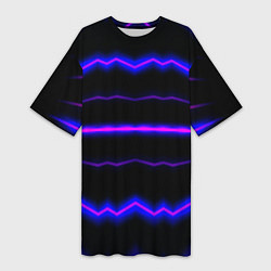 Женская длинная футболка Color multicoloured neon stripes