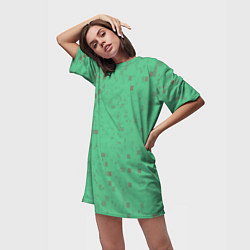 Футболка женская длинная Color green brown, цвет: 3D-принт — фото 2