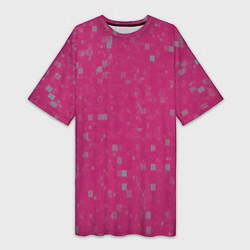 Футболка женская длинная Color pink brown squares, цвет: 3D-принт