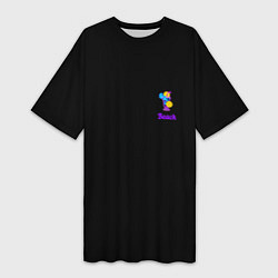 Футболка женская длинная Night beach, цвет: 3D-принт