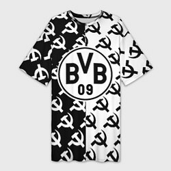 Футболка женская длинная Borussia паттерн ссср, цвет: 3D-принт