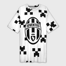 Футболка женская длинная Juventus x minecraft pattern, цвет: 3D-принт
