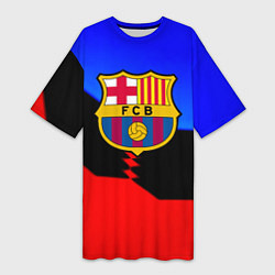Женская длинная футболка Barcelona спортивная геометрия