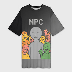 Женская длинная футболка Я NPC без эмоций