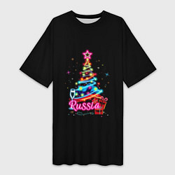 Женская длинная футболка Christmas tree gifts