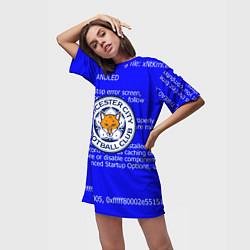 Футболка женская длинная Лестер сити код, цвет: 3D-принт — фото 2