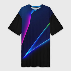 Женская длинная футболка Neon colored geometric shapes