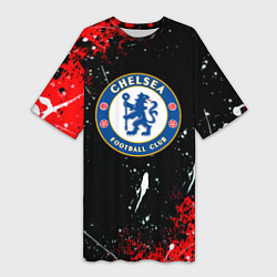 Женская длинная футболка Chelsea брызги красок текстура