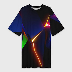 Женская длинная футболка Neon colored geometric