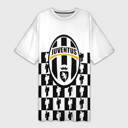 Женская длинная футболка Juventus болельщики паттерн