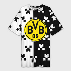Женская длинная футболка Borussia pattern minecraft
